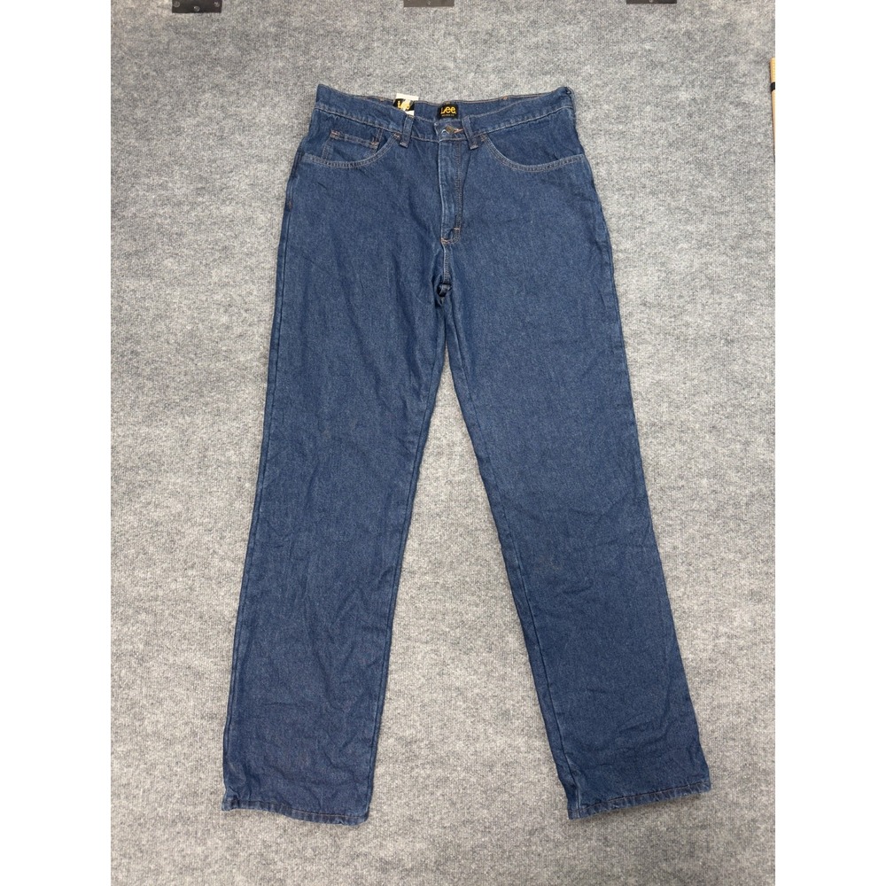 Lee Relaxed Fit Straight Leg Lined Jeans Dark Wash Workwear‎ 34x34 With Tags